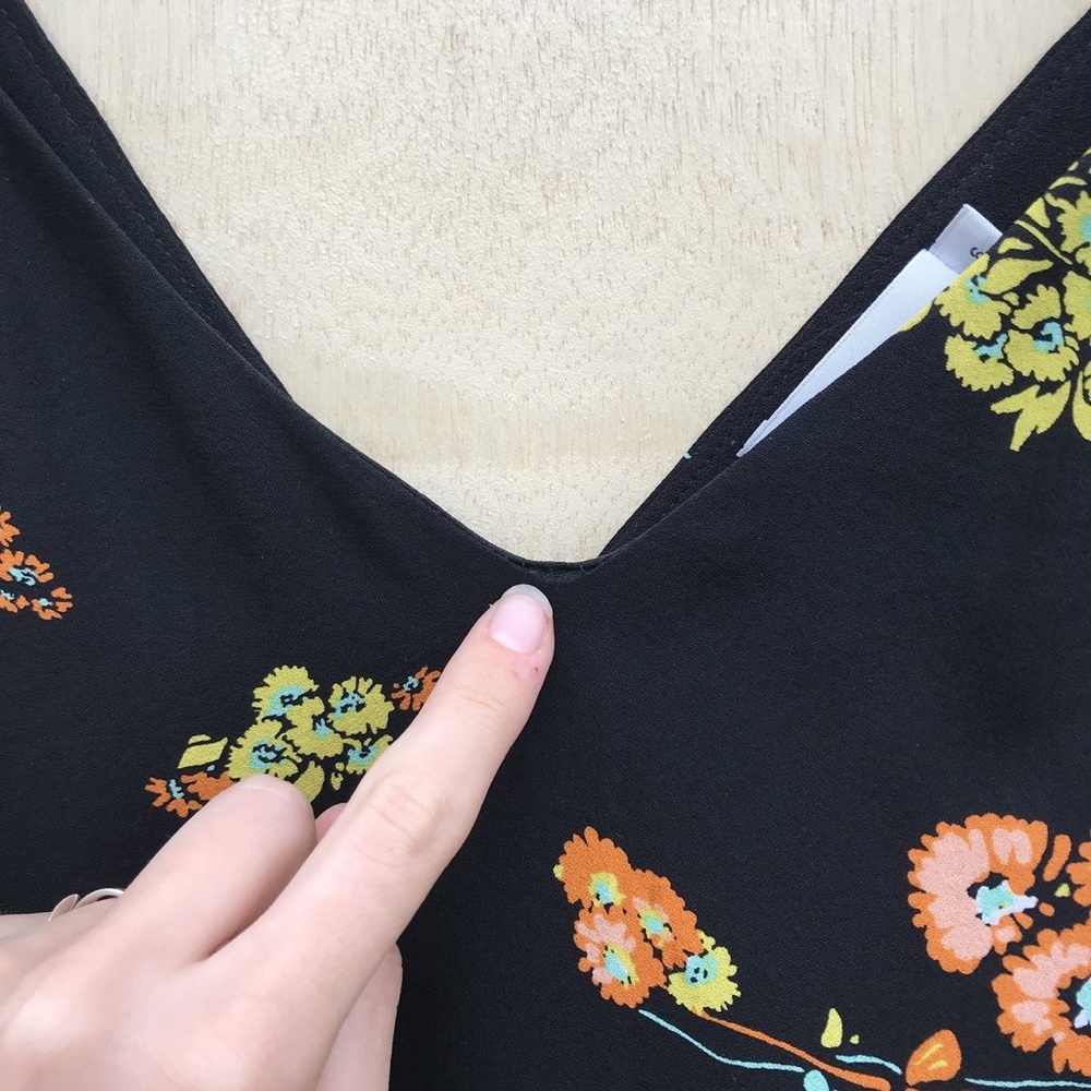 A.L.C. Renne Black Floral Silk Tank Top View 5